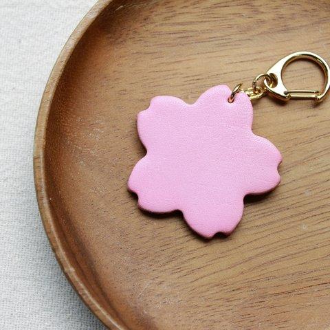 革のキーホルダー(桜/限定色)※刻印無料サービス