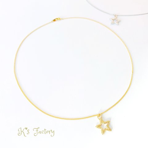 スターチャーム☆のネックレス  gold/silver ミル打ち