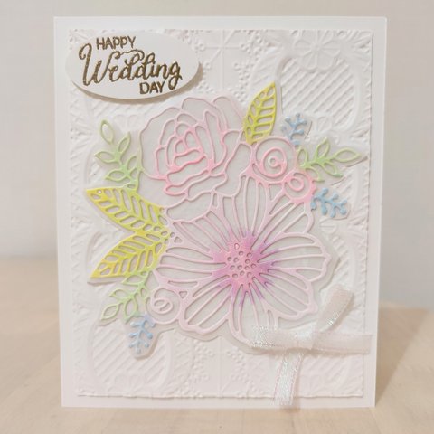 ﾊﾟｽﾃﾙフラワーカード 　誕生日　挨拶　お礼 　結婚祝　合格祝　お見舞いカード　 stampinup  スタンピンアップ rosecraft