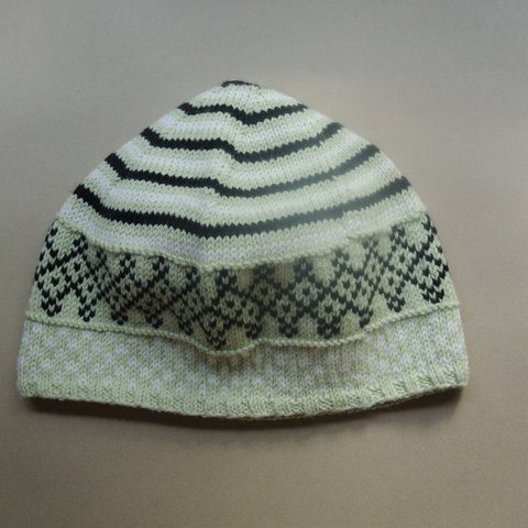 模様編みのニット帽