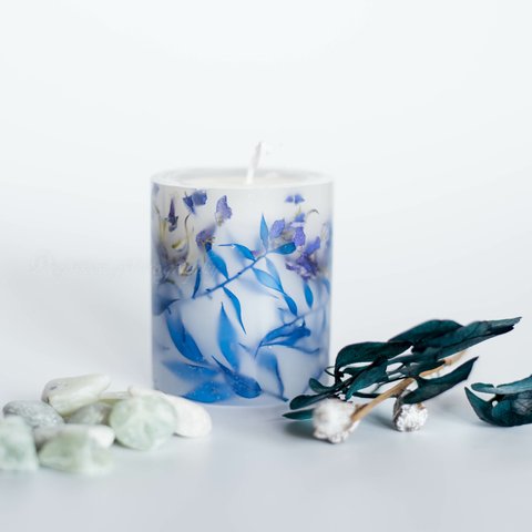 「Summer is BLUE!」Botanical candle 