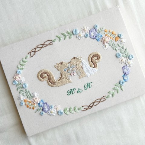 手刺繍ウェディング・ウェルカムボード