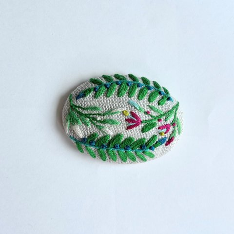 草花の刺繍ブローチ【botanical】No.