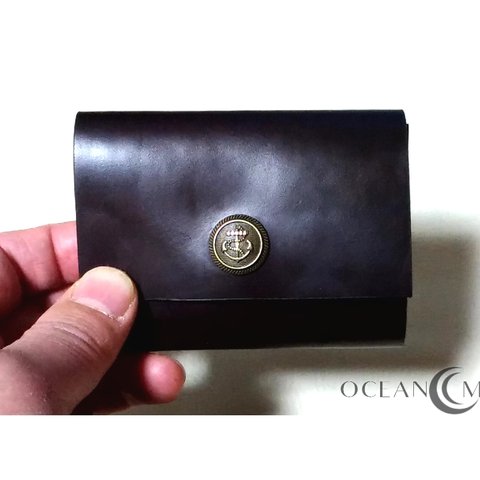 3 FOLD WALLET MINI（Marrone Scuro Ancora）