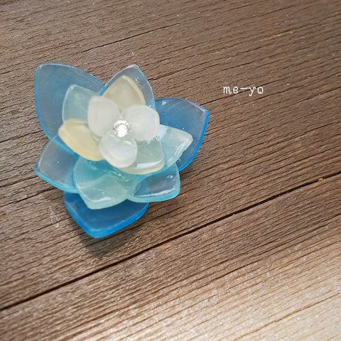 お花のヘアゴム  ＊＊海色の花＊＊