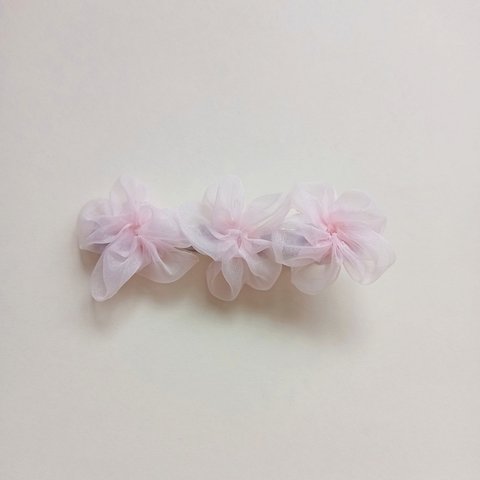 リボンフラワーのふっくら桜 ヘアクリップ