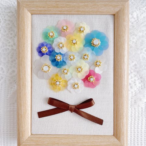 母の日 カラフル お花のインテリア  スパンコール刺繍  壁飾り ウォールアート  ブーケ  プレゼント