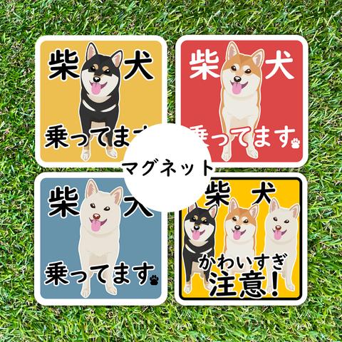 柴犬乗ってますマグネット【オプションを必ず選択して下さい】