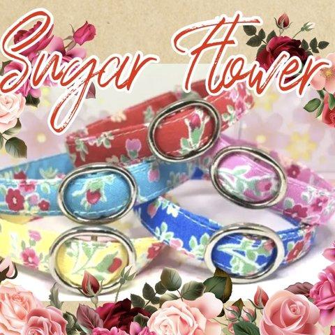 Flower Sugar＊迷子札付＊軽い 首輪