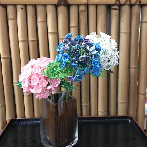 紫陽花三種(水引制作)