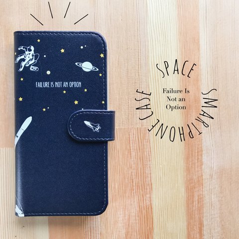 【iPhone/Android対応】「space」手帳型スマホケース