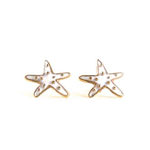 Starfish Pierced Earrings/White＊*Winter 特別価格*＊