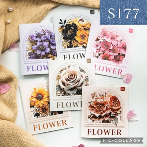 S177★flower hunting★PET素材シール6種類セット