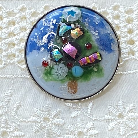 七宝焼　ふんわり　粉雪　クリスマスツリー