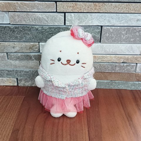 ☆ついたん☆ピンク色ツイード生地ジャケット風チュチュスカート&リボン🎀