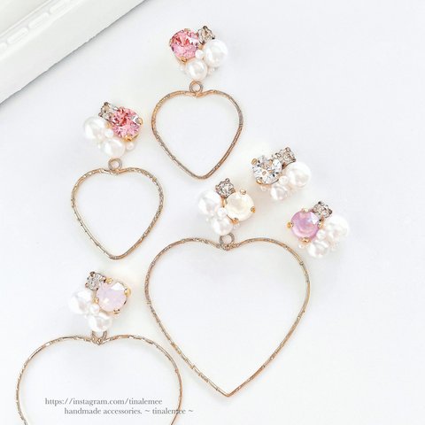 mini jewel box／ribbon pearl pierce＆earring.