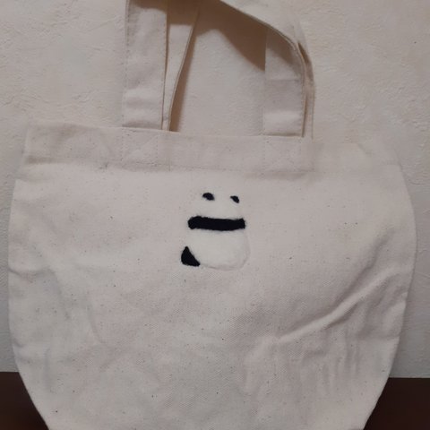 受注生産☆パンダの後ろ姿ミニトートバッグ　羊毛フェルト刺繍