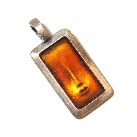 Austria 「BICO」 Orange Color Face Motif Pendant Top