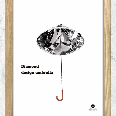 高額な傘　プレゼント　ポスター　A4 　アート　seiで検索  かわいい　ファッション　ダイアモンド　傘　m-181