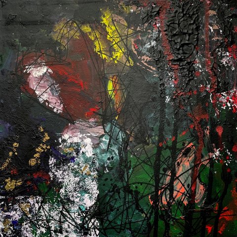  《放棄》抽象画 韓国 現代アート 印象派 雑貨 インテリア アート 北欧 韓国風 韓国雑貨 絵 キャンバス アブストラクト abstract 