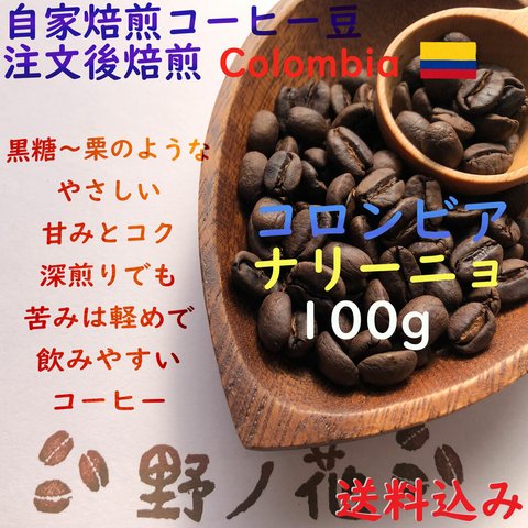 <送料込> 注文後焙煎コーヒー豆 コロンビア ナリーニョ 100g