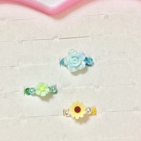 キレイなお花のリングセット