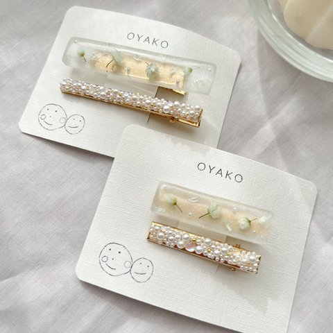 【OYAKOでお揃い】2typeレクタングルヘアクリップ