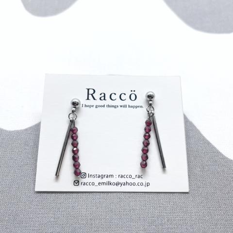 angle pierce ガーネット ステンレスピアス ノンホールピアス変更可