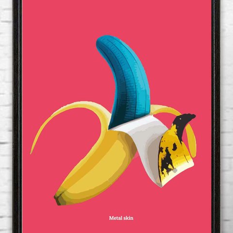 バナナシリーズ6/８　　ポスター　 A4　アートポスター  　アート（イラスト・グラフィック）seiで検索　フルーツ　バナナ　553