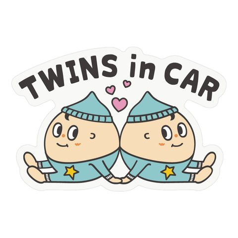 ツインズインカー ステッカー　Twins in car ステッカー 〈双子さん〉フルカラー版　/ ブラザー / 兄弟 / 双子