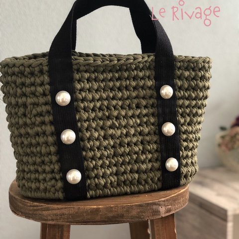 パールがアクセントに！ズパゲッティBAG ☆カーキ☆