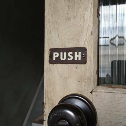 数量限定　FOISP-PP　アイアン　サイン　プレート　ドア　PULLPUSH　押す引く　看板　標識　表示　警告　インダストリアル　オーダー可能　鉄看板