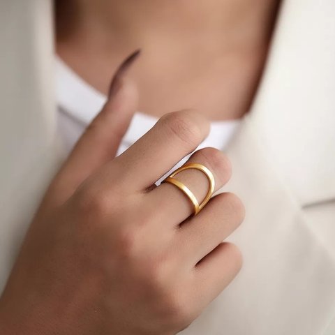 《ステンレス製》11号 gold ring【R-314】