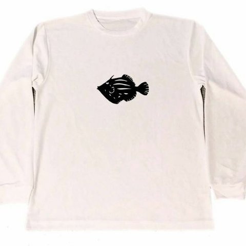 カワハギ　ドライ　ロング　Tシャツ　アート　切り絵　釣り　魚　アニマル　グッズ