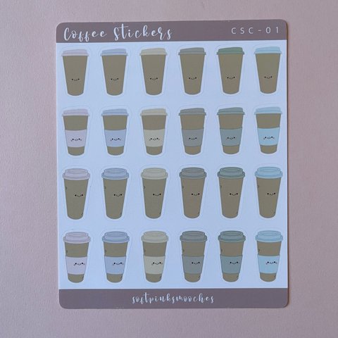 シールシート　2枚/セット　手帳シール　日記、ノートデコシール Coffee Stickers 