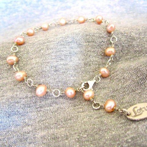 " Freshwater Pearl Bracelet ~ Pink ~  "