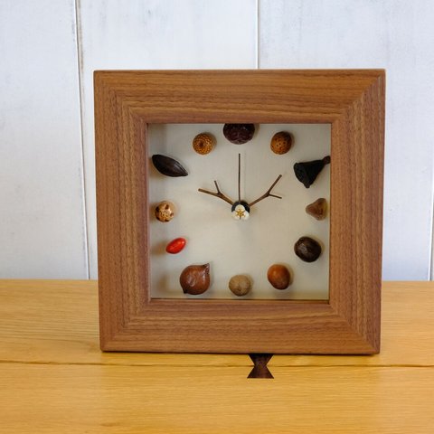 ウォールナット　森の時計　置き掛け兼用時計