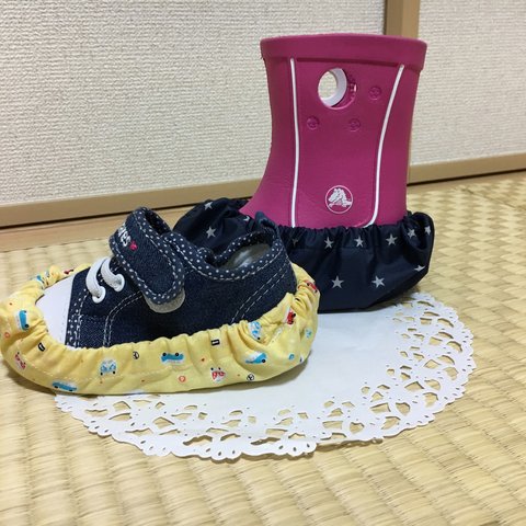靴カバーセット☆紺スター&車