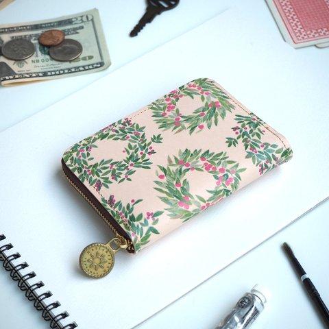 ラウンドファスナー コンパクト 財布（リース）小さい 牛革 レディース メンズ