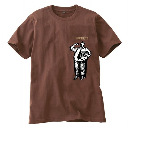 ドーナッツデザインの半袖Tシャツ　男女兼用　綿100%【SS～3L】