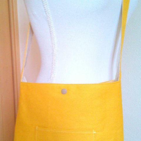 fu- 猫 　帆布のショルダーバッグ　黄色