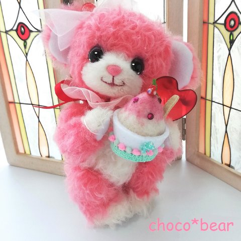 choco* bear　テディベア　イチゴかき氷