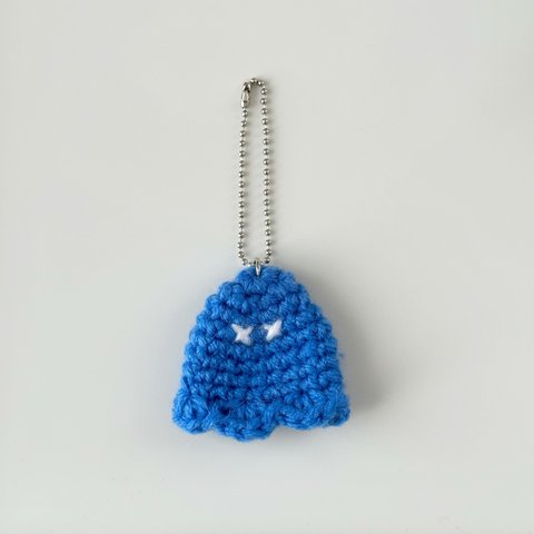 crochet ghost keychain blue  / かぎ針編み おばけ キーホルダー ブルー