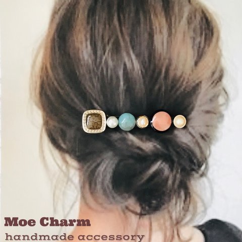 ◎✼•• レトロモダン ヘアクリップ No.2