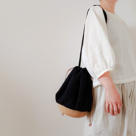  Drawstring bag Linen【受注制作】