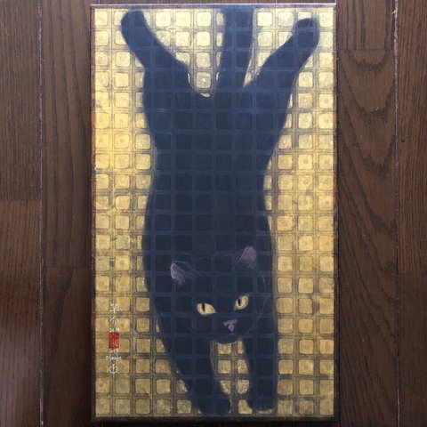 肉筆画  「そーねこ　so-neco_m6/2679030」 小野池草介作  猫 cat fine Art 