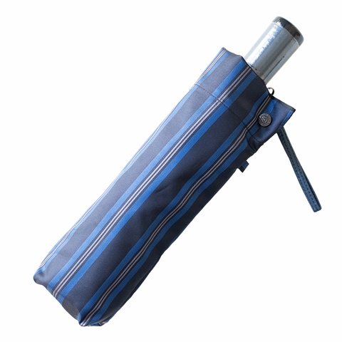 【紳士 雨傘 折りたたみ傘】Tie Stripe×Plain -BLUE-