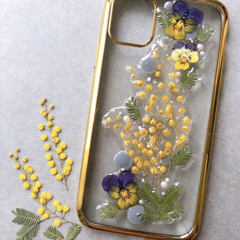 《iPhone11ケース》mimosa iPhone cover ∗︎*ﾟiPhone11  ゴールドフレーム