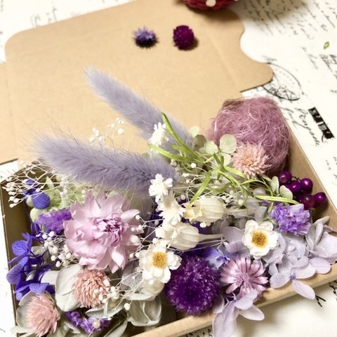 優しいパープルなお花畑＊花材詰め合わせドライフラワー花材セット