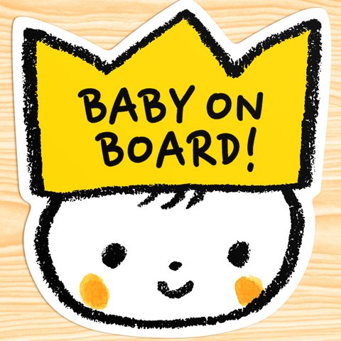 BABY ON BOARD  ベビーオンボード マグネットステッカー(プリンスちゃん）